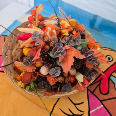 Thanksgiving & Harvest Decor Lot – Scarecrows, Faux Fruit, Pumpkin Alley Sign, & More!