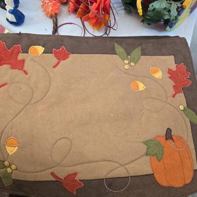 Thanksgiving Decor Lot – Gurley Candles, Animated Plush Turkey, Faux Fruit, Linens Gurley Candle turkeys