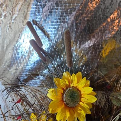 Fall Harvest Welcome Display Lot – Scarecrow on straw bale, Pumpkins, Florals & More