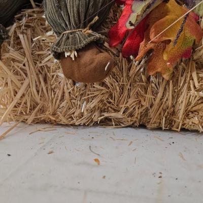 Fall Harvest Welcome Display Lot – Scarecrow on straw bale, Pumpkins, Florals & More