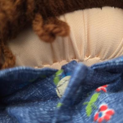 Vintage Cabbage Patch like Kids Plush Dolls with Wooden Doll Bench & Mini Rocker Chair