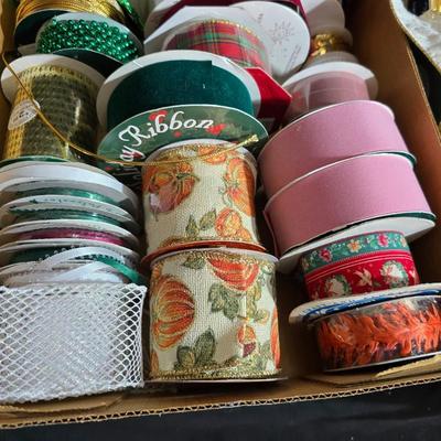 Large Lot of Crafting Ribbon & Trim – Holiday, Satin, Lace, Velvet & More