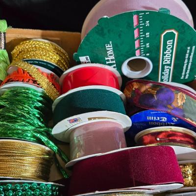 Large Lot of Crafting Ribbon & Trim – Holiday, Satin, Lace, Velvet & More