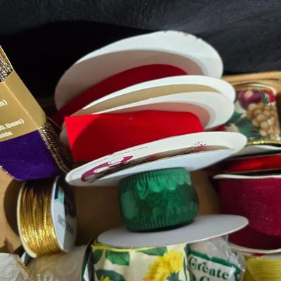 Large Lot of Crafting Ribbon & Trim – Holiday, Satin, Lace, Velvet & More