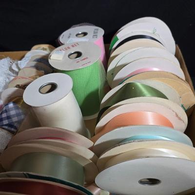Massive Ribbon & Lace Trim Lot – Satin, Gingham, Vintage Prints & Eyelet