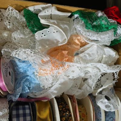 Massive Ribbon & Lace Trim Lot – Satin, Gingham, Vintage Prints & Eyelet