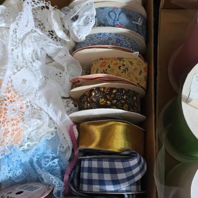 Massive Ribbon & Lace Trim Lot – Satin, Gingham, Vintage Prints & Eyelet