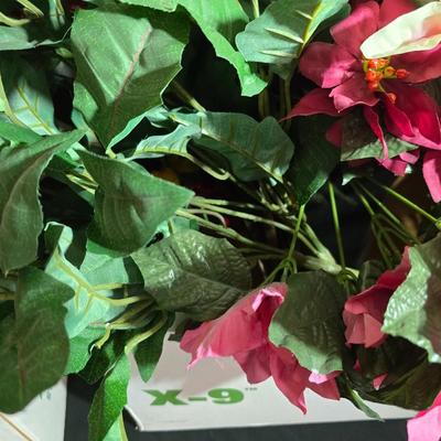 Huge Lot of Silk Floral Stems – Poinsettias, Spring Blooms, and Mixed Faux Flowers