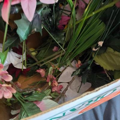 Huge Lot of Silk Floral Stems – Poinsettias, Spring Blooms, and Mixed Faux Flowers