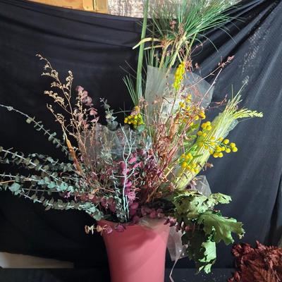 Large Lot of Dried Floral Stems & Fillers – Eucalyptus, Statice, Wheat, Grasses & More