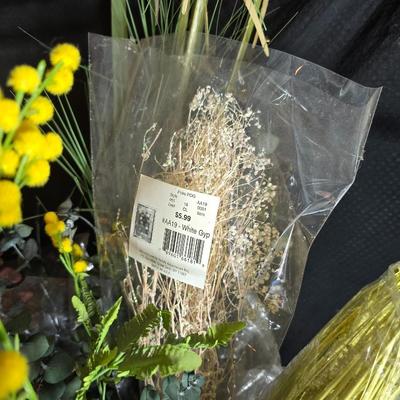 Large Lot of Dried Floral Stems & Fillers – Eucalyptus, Statice, Wheat, Grasses & More