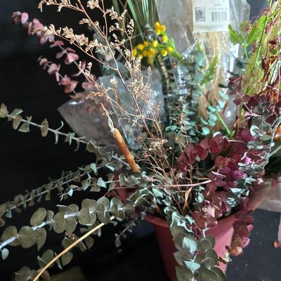 Large Lot of Dried Floral Stems & Fillers – Eucalyptus, Statice, Wheat, Grasses & More