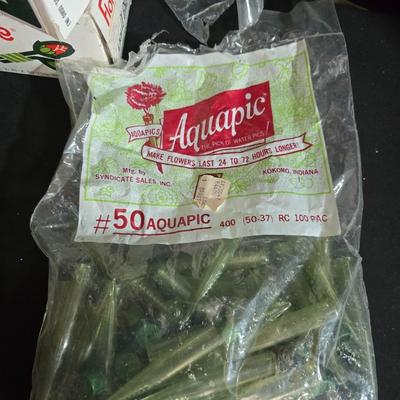 Floral Arrangement Supply Lot – Foam Blocks, Florist Tape, Picks, Food, Bark, & More