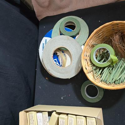 Floral Arrangement Supply Lot – Foam Blocks, Florist Tape, Picks, Food, Bark, & More