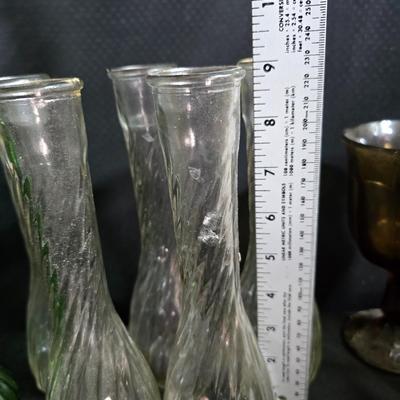 Lot of Glass Flower Vases – Mixed Colors & Styles for Arrangements or Decor