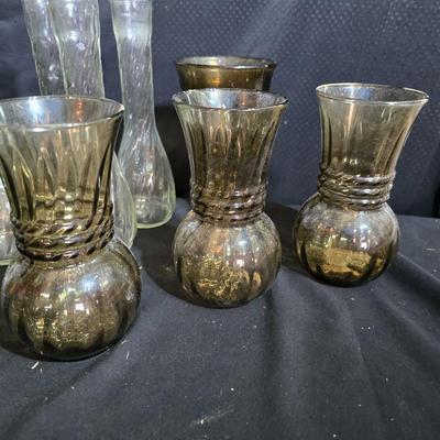 Lot of Glass Flower Vases – Mixed Colors & Styles for Arrangements or Decor