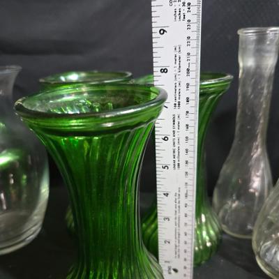 Lot of Glass Flower Vases – Mixed Colors & Styles for Arrangements or Decor