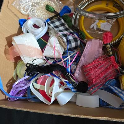 Large Mixed Craft Supply Lot – Thread, Ribbon, Felt, Embroidery, Décor & More!