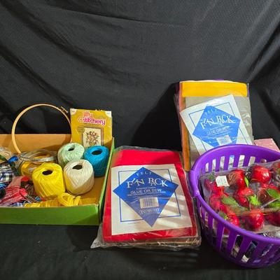 Large Mixed Craft Supply Lot – Thread, Ribbon, Felt, Embroidery, Décor & More!
