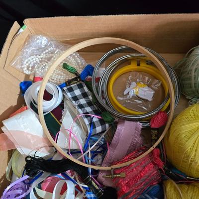 Large Mixed Craft Supply Lot – Thread, Ribbon, Felt, Embroidery, Décor & More!