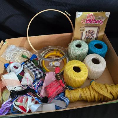 Large Mixed Craft Supply Lot – Thread, Ribbon, Felt, Embroidery, Décor & More!