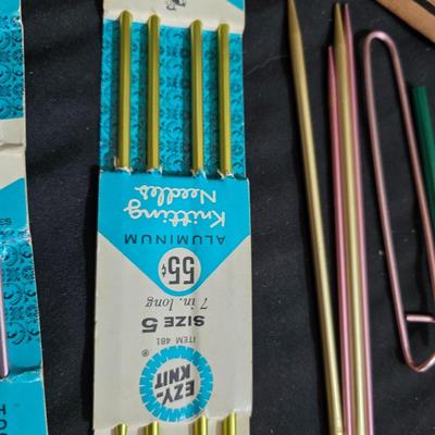 Knitting & Crochet Yarn Lot – Love This Yarn Skeins, Needles, WIP Blanket & Tote Bag