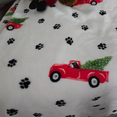 Holiday Decor Bundle – VERY SOFT Plush Blanket, Pillows, Bear, & More