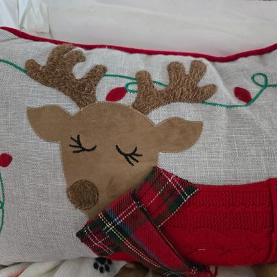 Holiday Decor Bundle – VERY SOFT Plush Blanket, Pillows, Bear, & More