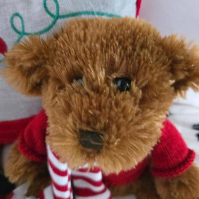 Holiday Decor Bundle – VERY SOFT Plush Blanket, Pillows, Bear, & More