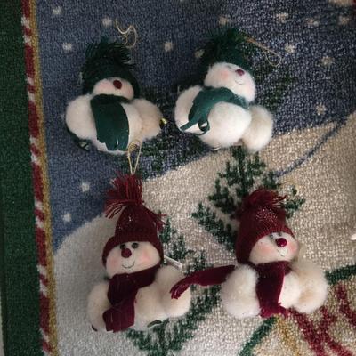 Large Snowman Décor & Ornament Lot – Plush, Fabric, and Folk Art Accents, Rug and more