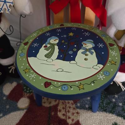 Large Snowman Décor & Ornament Lot – Plush, Fabric, and Folk Art Accents, Rug and more
