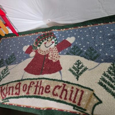 Large Snowman Décor & Ornament Lot – Plush, Fabric, and Folk Art Accents, Rug and more