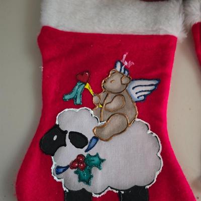 Eclectic Vintage & Handmade Christmas Decor Lot – Stockings, Figurines, Tree & More