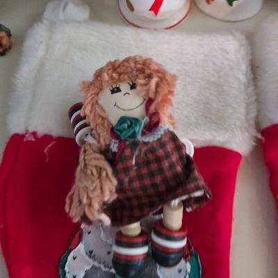 Eclectic Vintage & Handmade Christmas Decor Lot – Stockings, Figurines, Tree & More