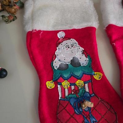 Eclectic Vintage & Handmade Christmas Decor Lot – Stockings, Figurines, Tree & More