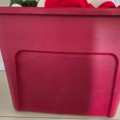 Large Holiday Tote Full of Santa-Themed Holiday Décor