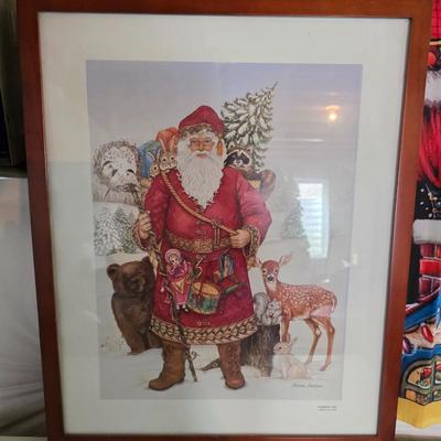 Large Holiday Tote Full of Santa-Themed Holiday Décor