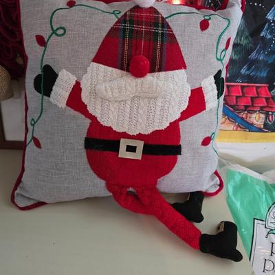 Large Holiday Tote Full of Santa-Themed Holiday Décor