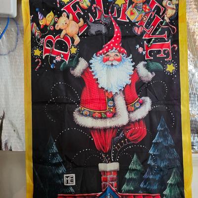 Large Holiday Tote Full of Santa-Themed Holiday Décor