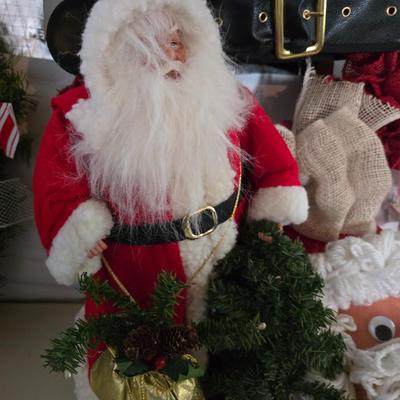 Large Holiday Tote Full of Santa-Themed Holiday Décor