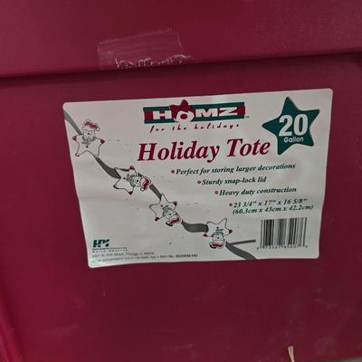 Large Holiday Tote Full of Santa-Themed Holiday Décor