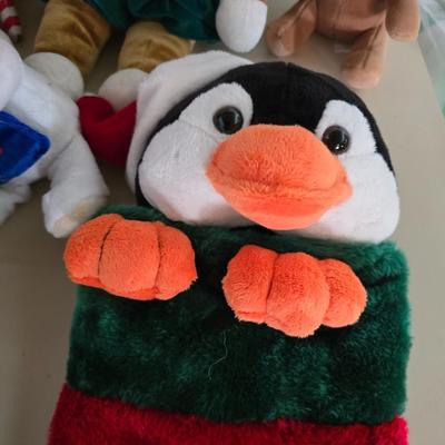 Plush Christmas Character Collection with Stockings – 10-Piece Set