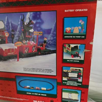 Holiday Décor – Train Set, Carol Clock & Trimming Roll (3-Piece Bundle)