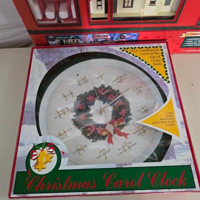 Holiday Décor – Train Set, Carol Clock & Trimming Roll (3-Piece Bundle)