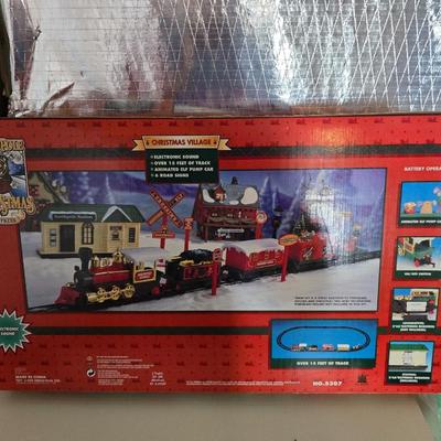 Holiday Décor – Train Set, Carol Clock & Trimming Roll (3-Piece Bundle)