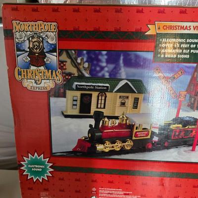 Holiday Décor – Train Set, Carol Clock & Trimming Roll (3-Piece Bundle)