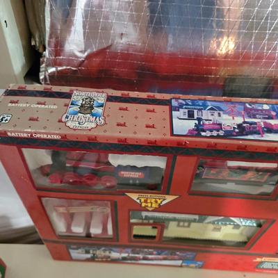 Holiday Décor – Train Set, Carol Clock & Trimming Roll (3-Piece Bundle)