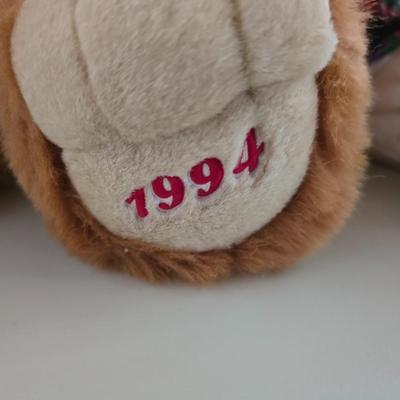 1994 Holiday Teddy Bear Couple – Matching Boy & Girl Set