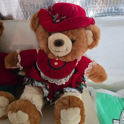 1994 Holiday Teddy Bear Couple – Matching Boy & Girl Set