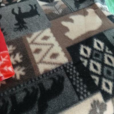 Lot of Assorted Fleece Fabric – Holiday & Winter Prints
